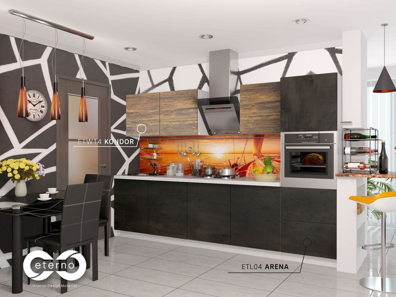 Изготовление мебели с использованием фасадов и фартуков из МДФ плит "Eterno"