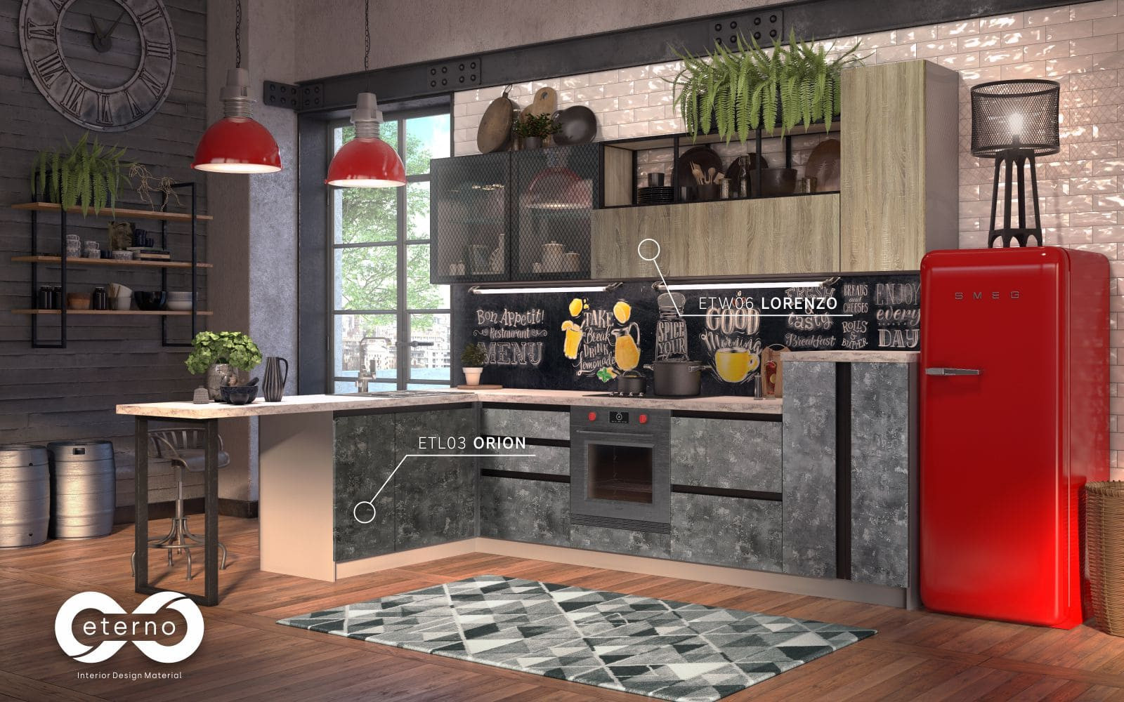 Изготовление мебели с использованием фасадов и фартуков из МДФ плит "Eterno"