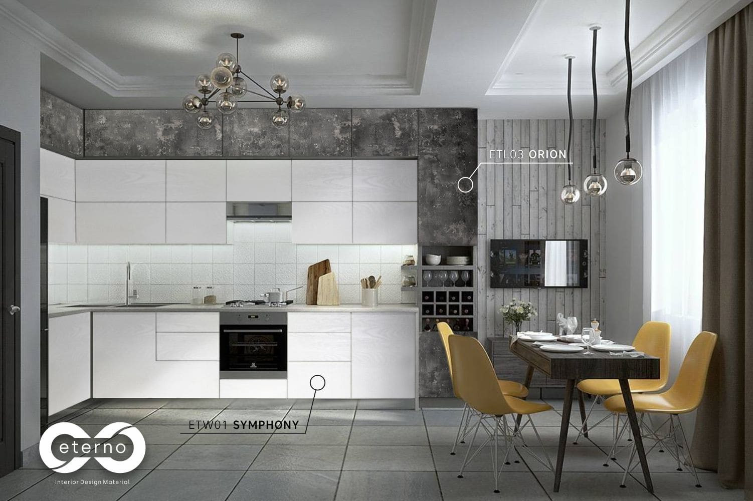 Изготовление мебели с использованием фасадов и фартуков из МДФ плит "Eterno"