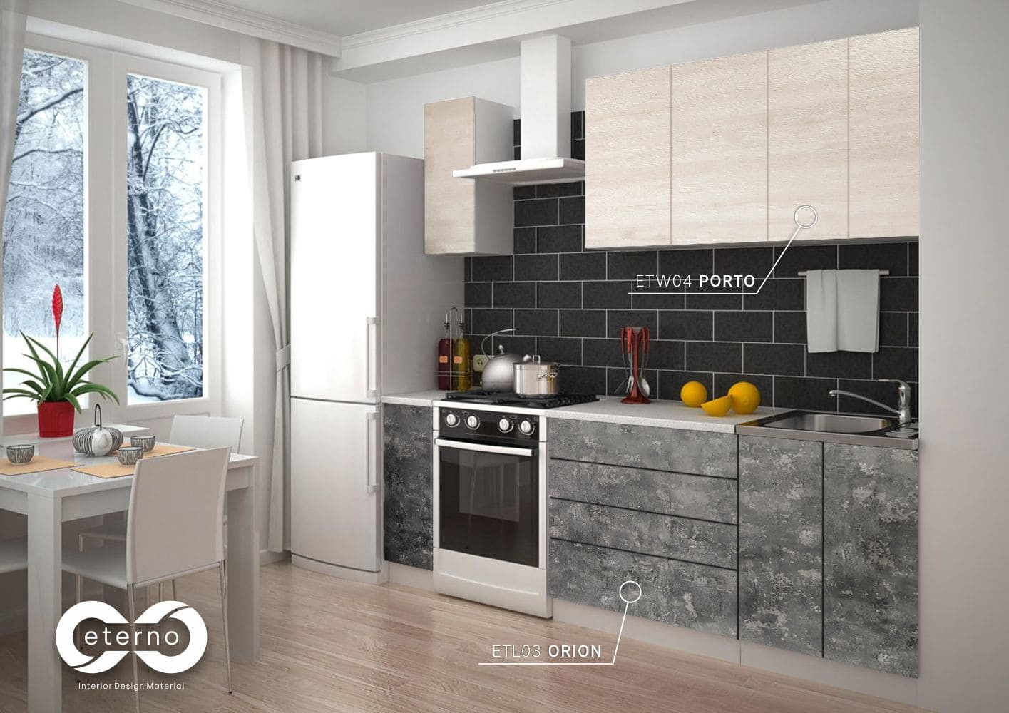 Изготовление мебели с использованием фасадов и фартуков из МДФ плит "Eterno"