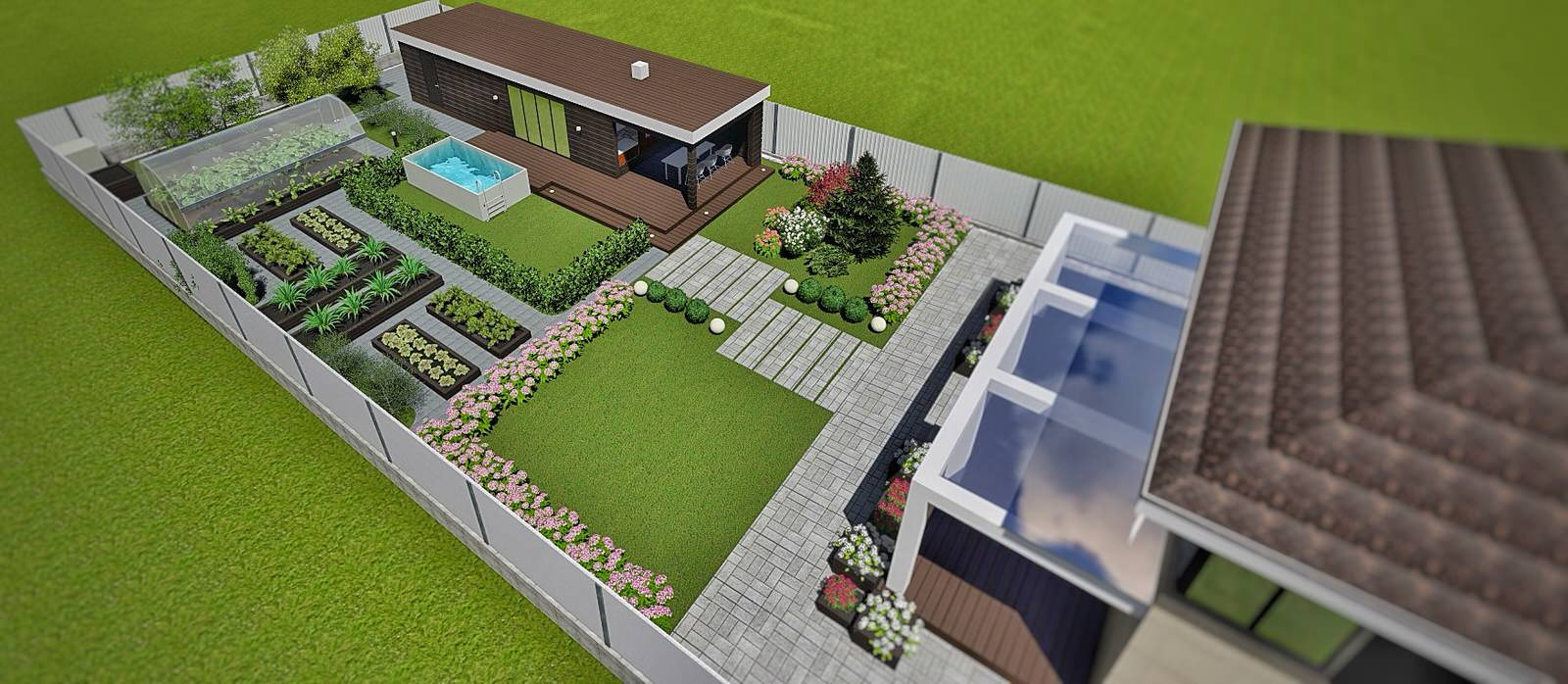 Ландшафтный дизайн участка в п. Молодёжный (г Иркутск, Иркутский р-н)