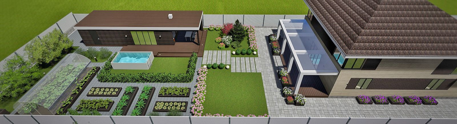 Ландшафтный дизайн участка в п. Молодёжный (г Иркутск, Иркутский р-н)