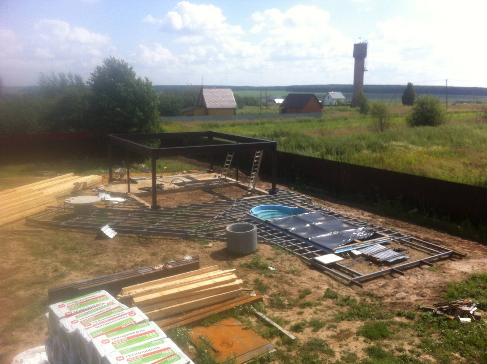 Летняя кухня с бассейном