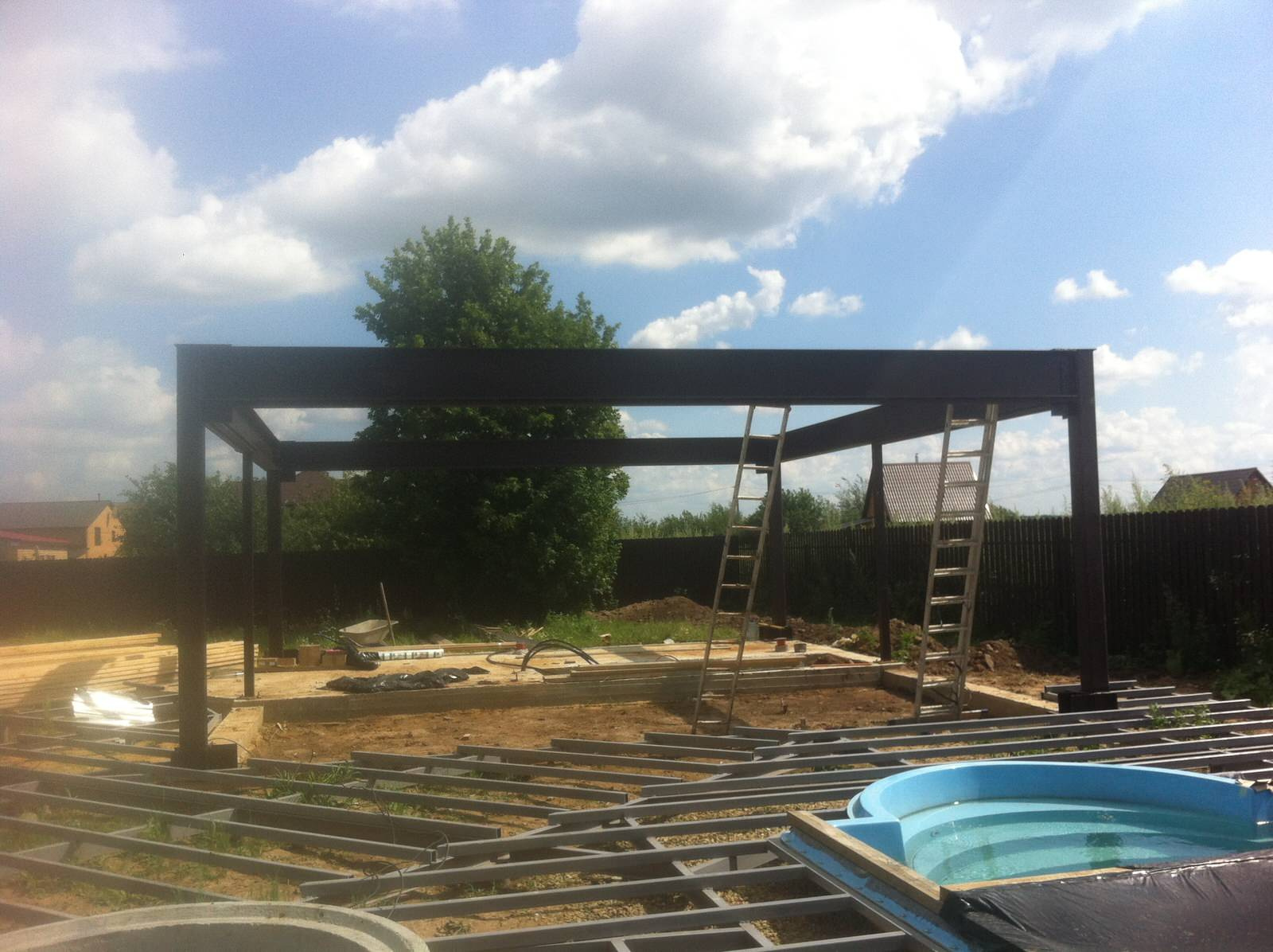 Летняя кухня с бассейном