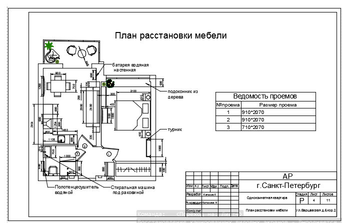 Квартира однокомнатная на стадии проектирования.