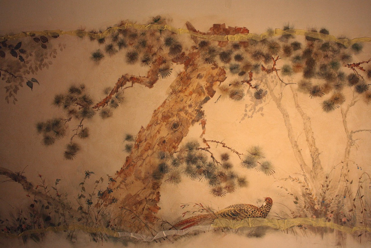 Лес с фазанами, фрагмент