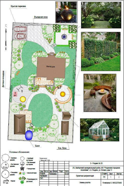 Эскиз участка. Ландшафтный дизайн