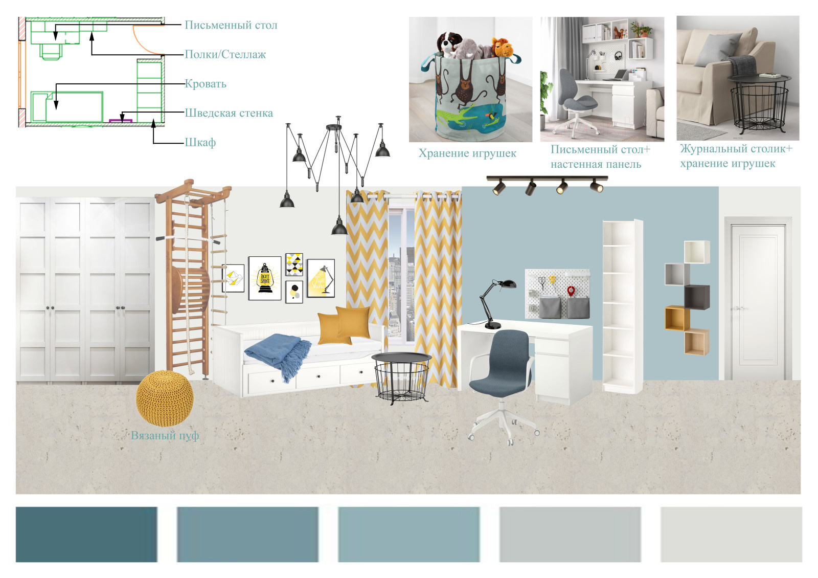 Коллаж детской для мальчика