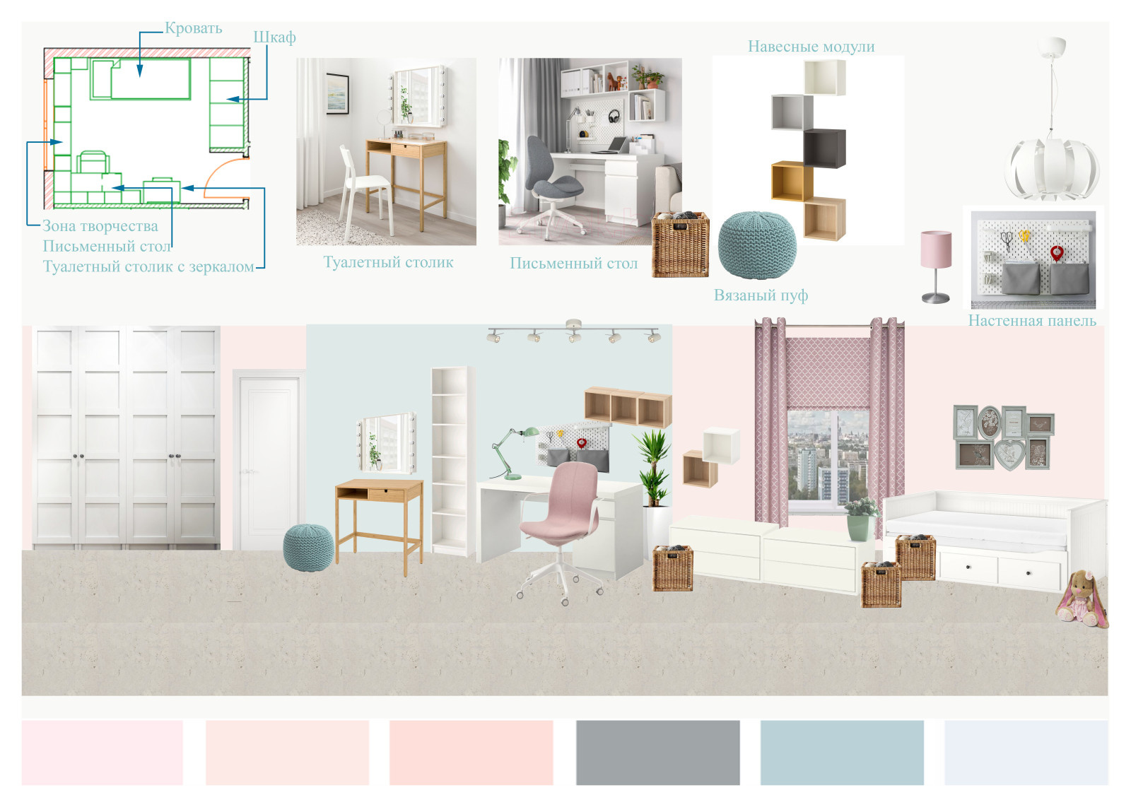 Коллаж детской для девочки