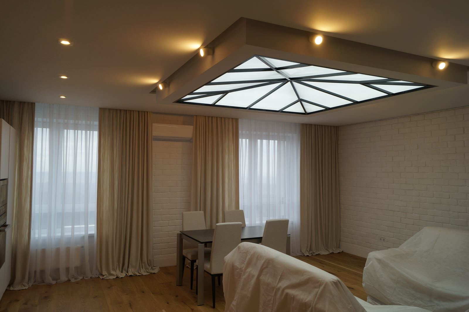 Ремонт квартиры в современном стиле - Гостиная - кухня - столовая