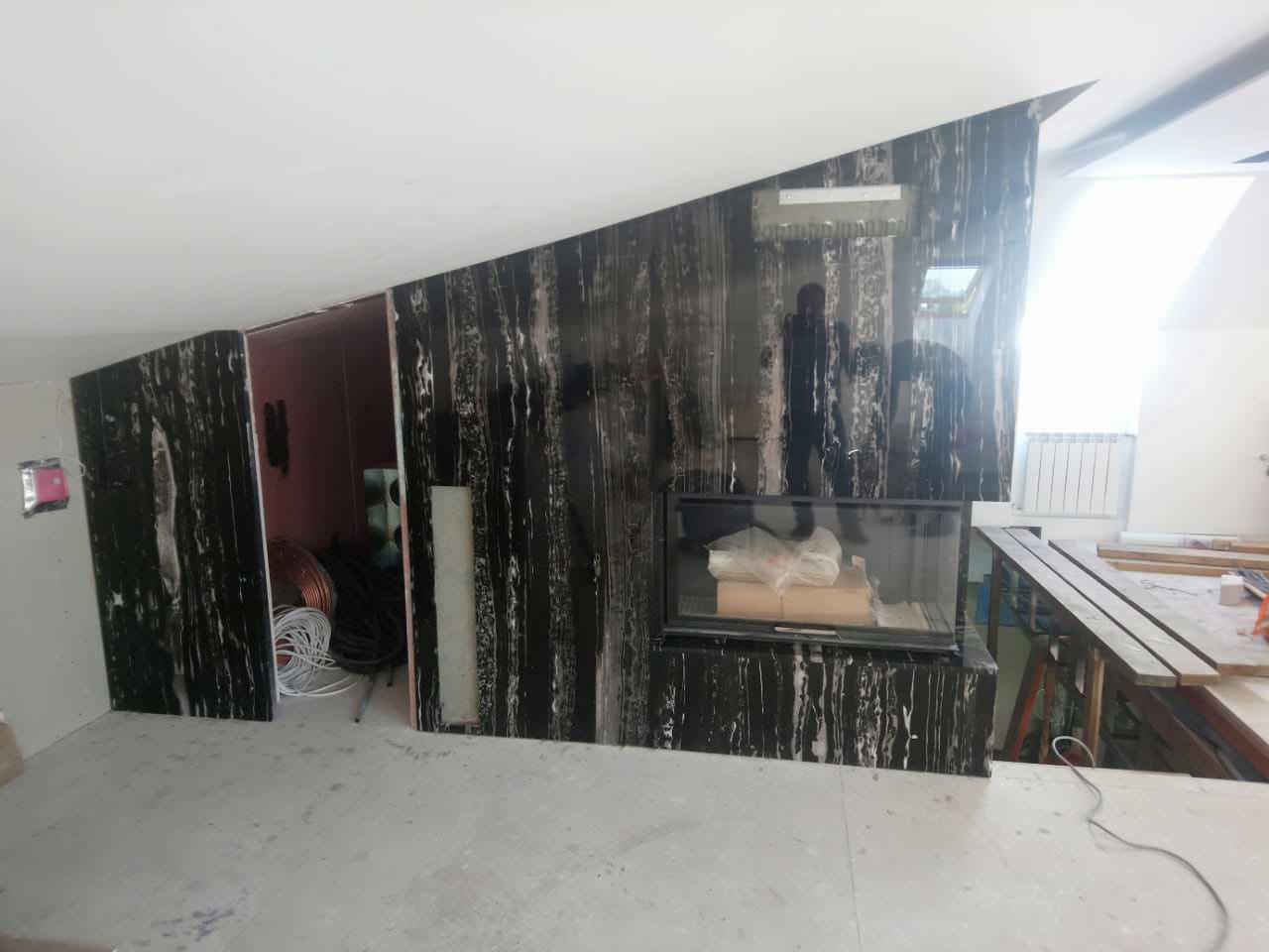 Обложка проекта: Облицовка стены мрамором.