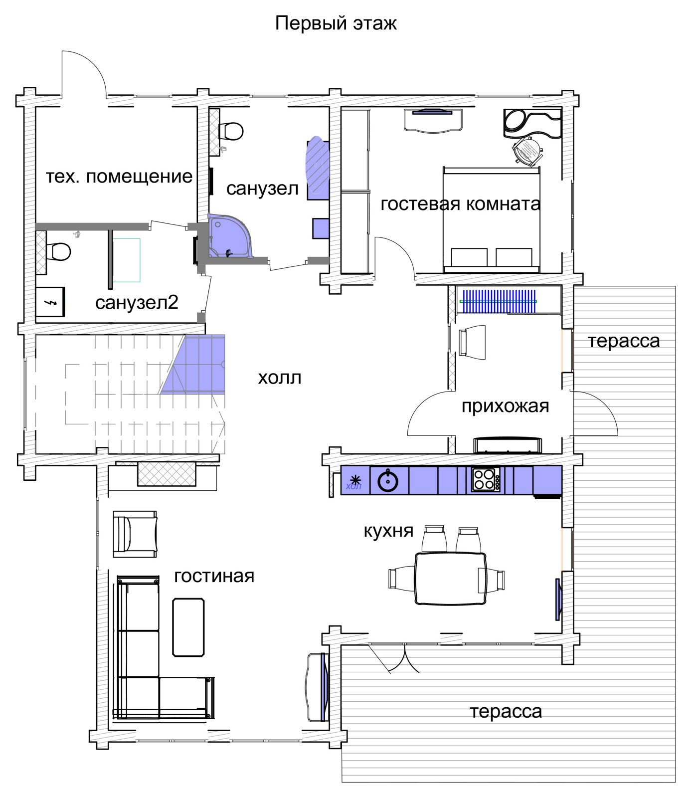 Планировка и дизайн интерьера двухэтажного дома