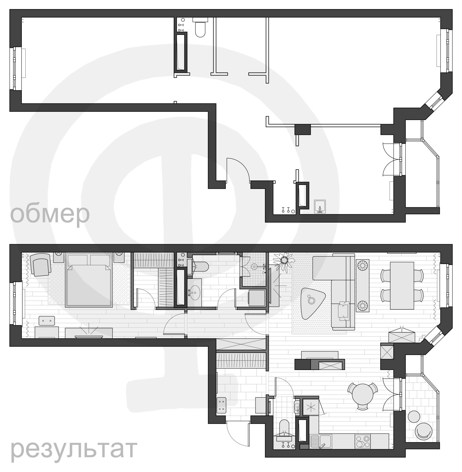 КВАРТИРА 76.3м² (площадь без балкона 73.5 м²)