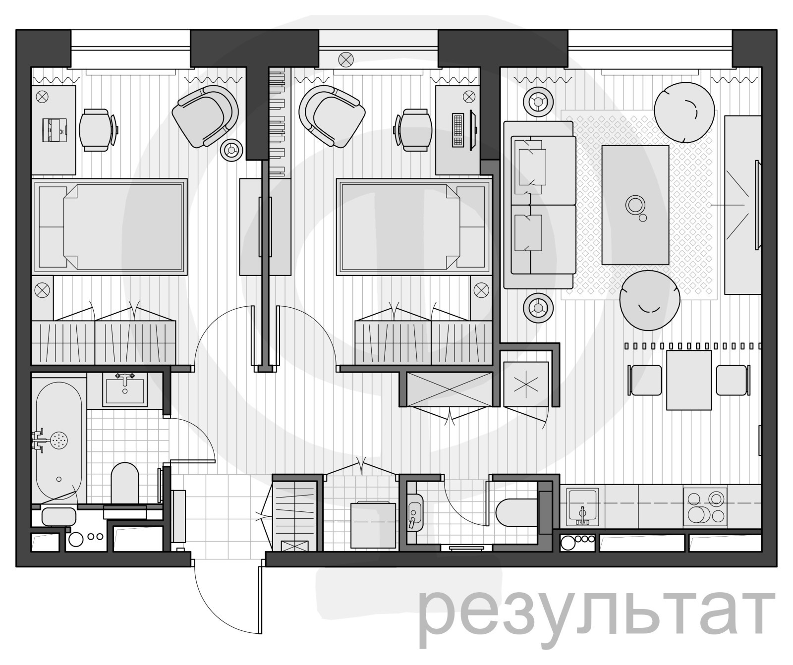 КВАРТИРА 59.2м²