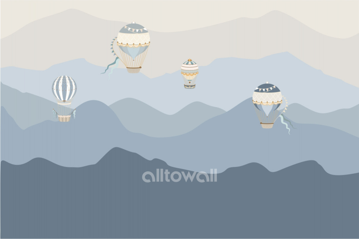 Моющиеся обои с воздушными шарами на обоях Alltowall