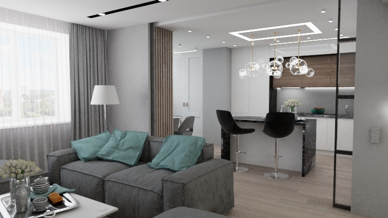 просторная кухня-гостиная