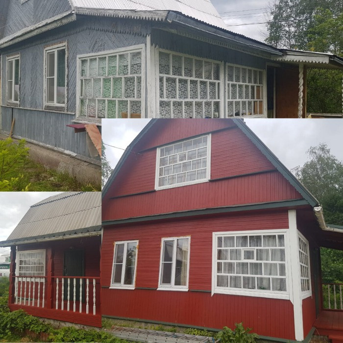 Покраска деревянного дома