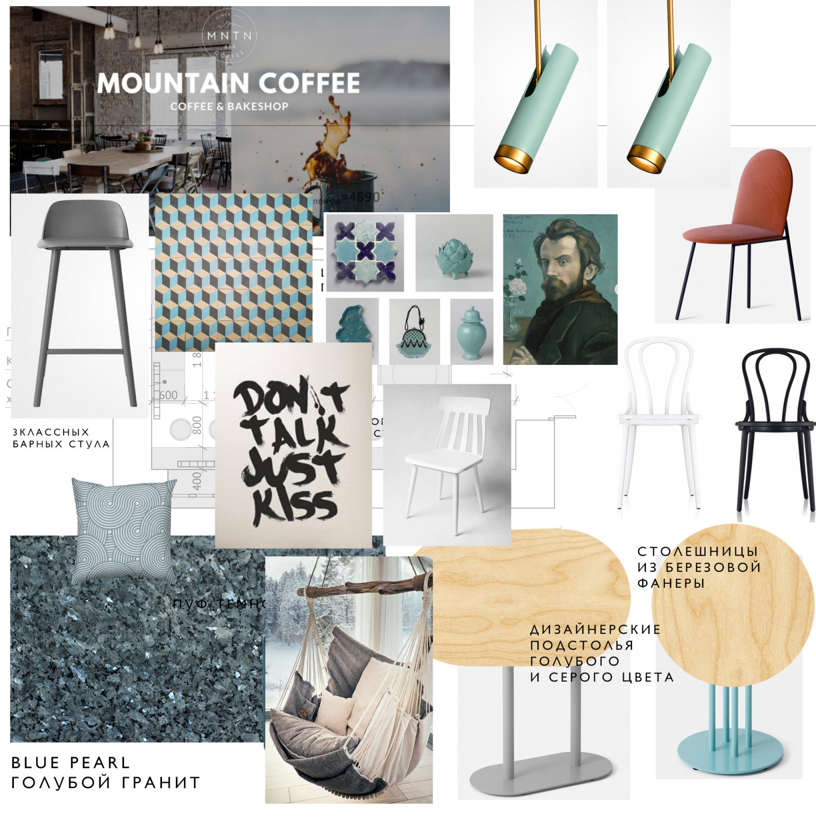 Мудборд NMTN coffee -  кофейня в Севкабель Порт