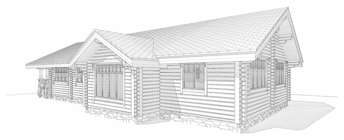 Одноэтажный дом из клееного бруса 168 м.кв.