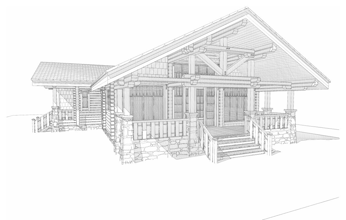 Одноэтажный дом из клееного бруса 168 м.кв.