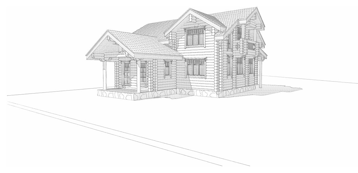 Дом из бревна ручной рубки 173 м.кв.