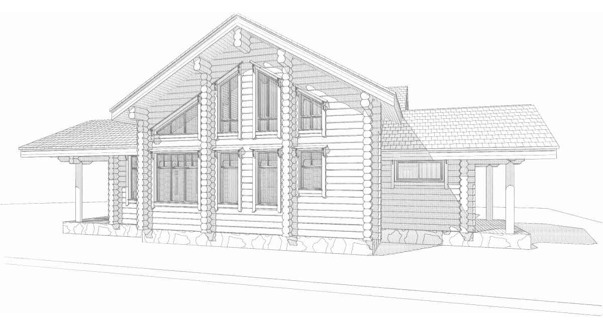 Дом из бревна ручной рубки 173 м.кв.