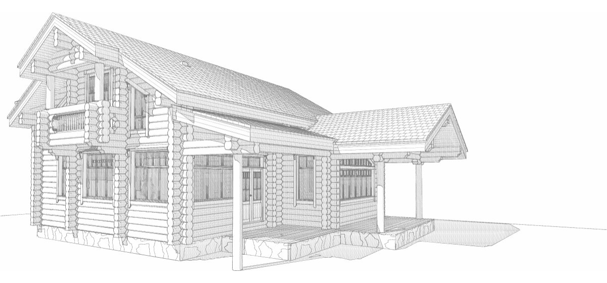 Дом из бревна ручной рубки 173 м.кв.