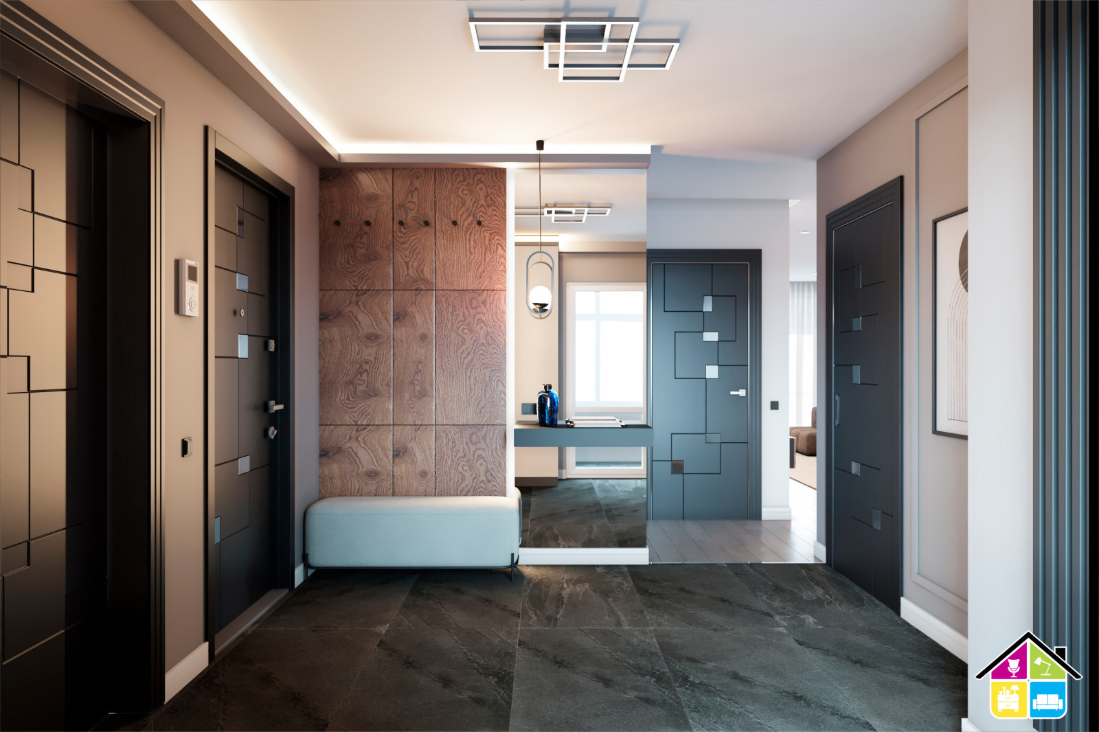 Дизайн проект квартиры Запарина 11, г.Хабаровск