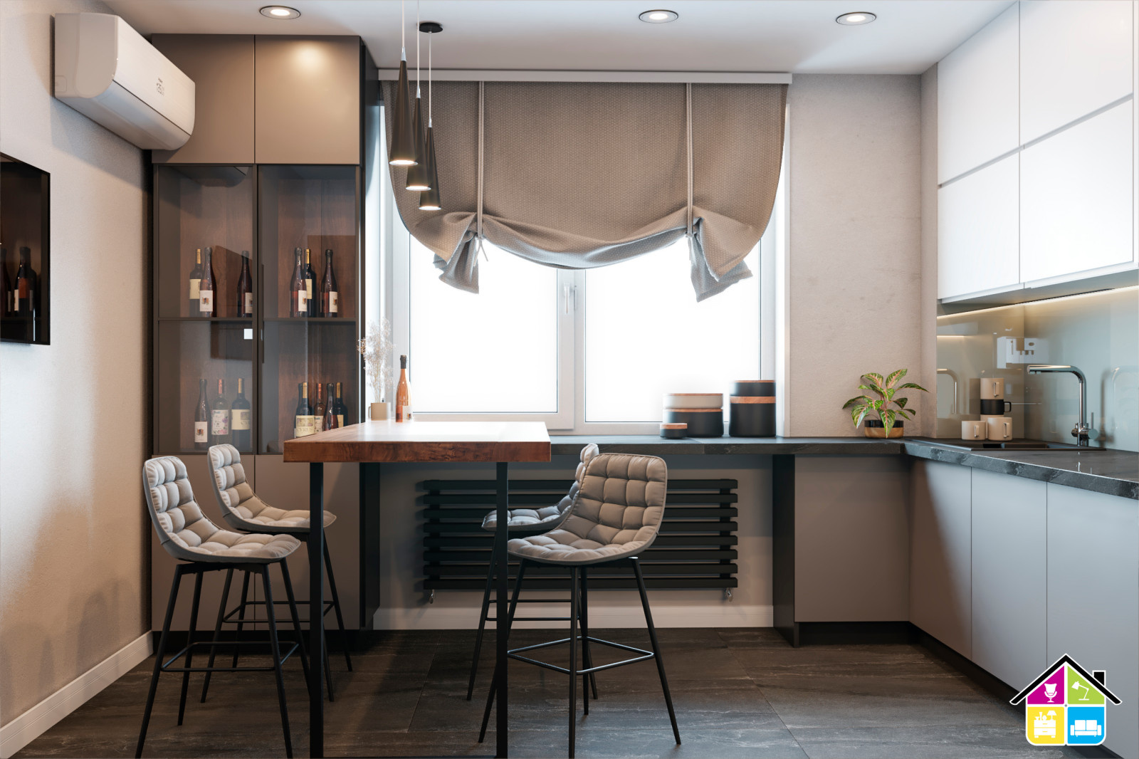 Дизайн проект квартиры Запарина 11, г.Хабаровск