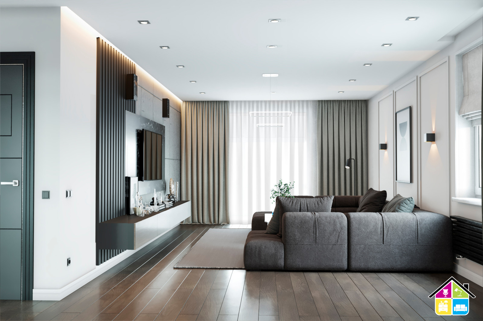 Дизайн проект квартиры Запарина 11, г.Хабаровск