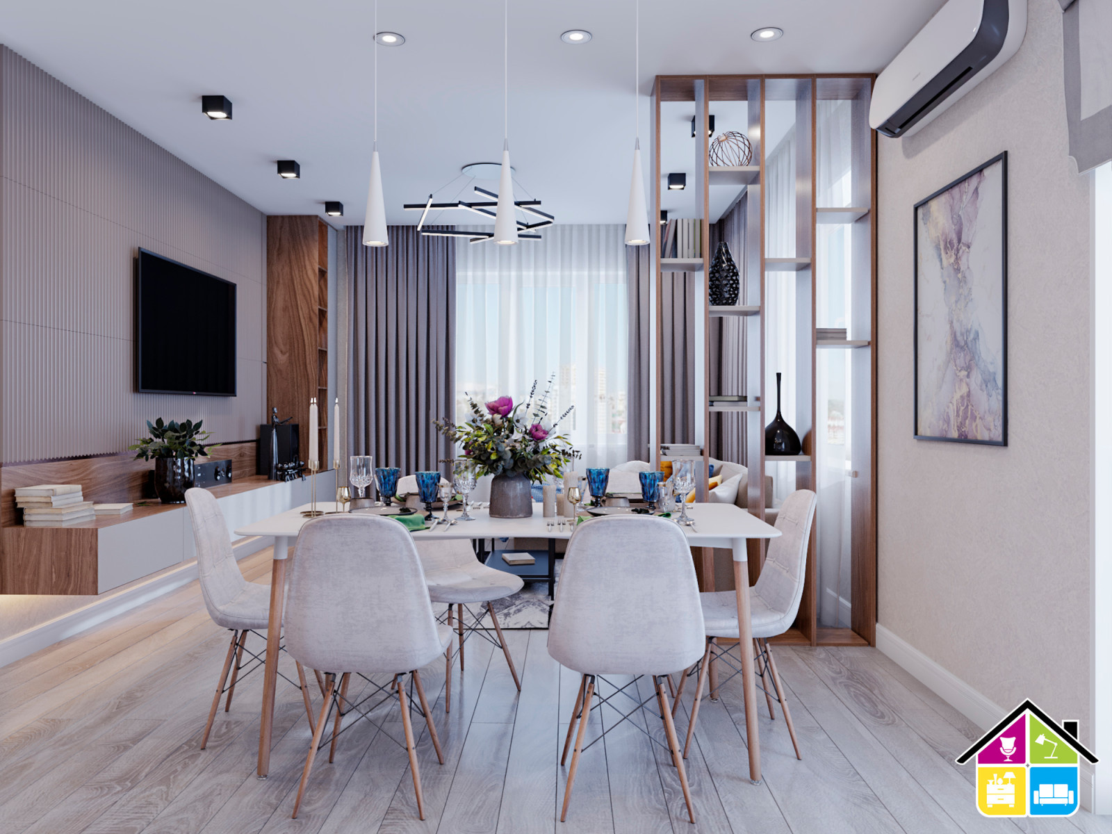 Дизай-проект квартиры в 82 кв.м. Петроглиф парк