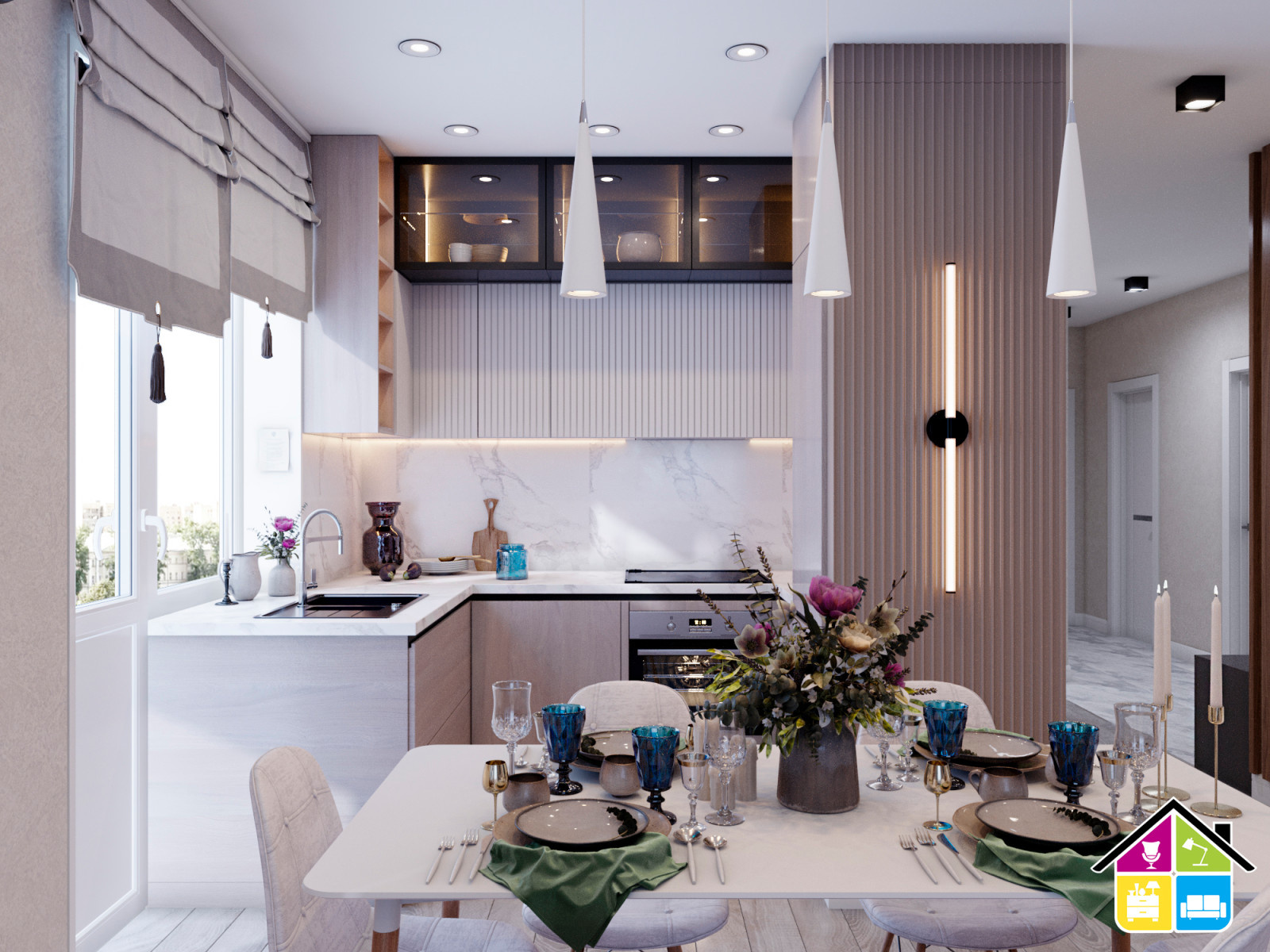 Дизай-проект квартиры в 82 кв.м. Петроглиф парк