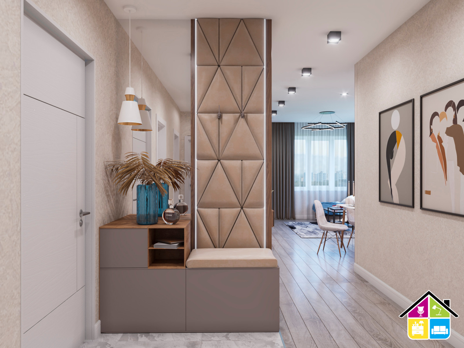 Дизай-проект квартиры в 82 кв.м. Петроглиф парк