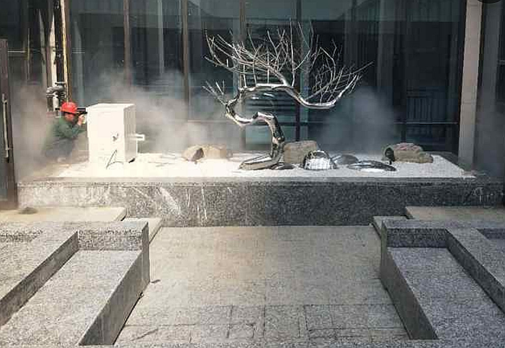 Обложка проекта: Сухой Водоем с деревом из нержавеющей стали "МАЙВИ"