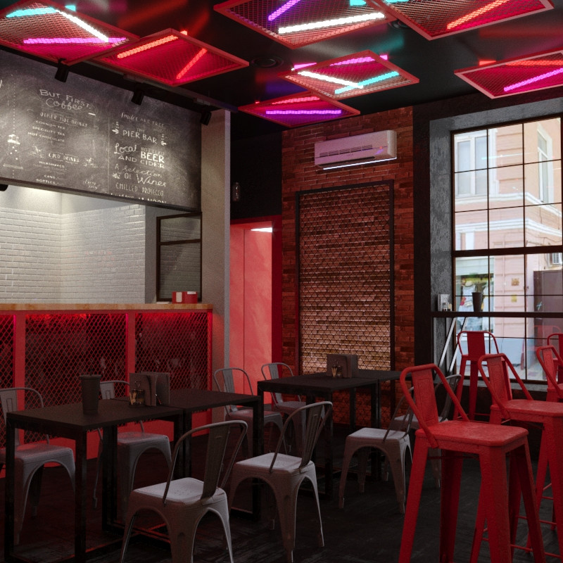 Дизайн интерьера для ресторана быстрого питания Waurma Spot