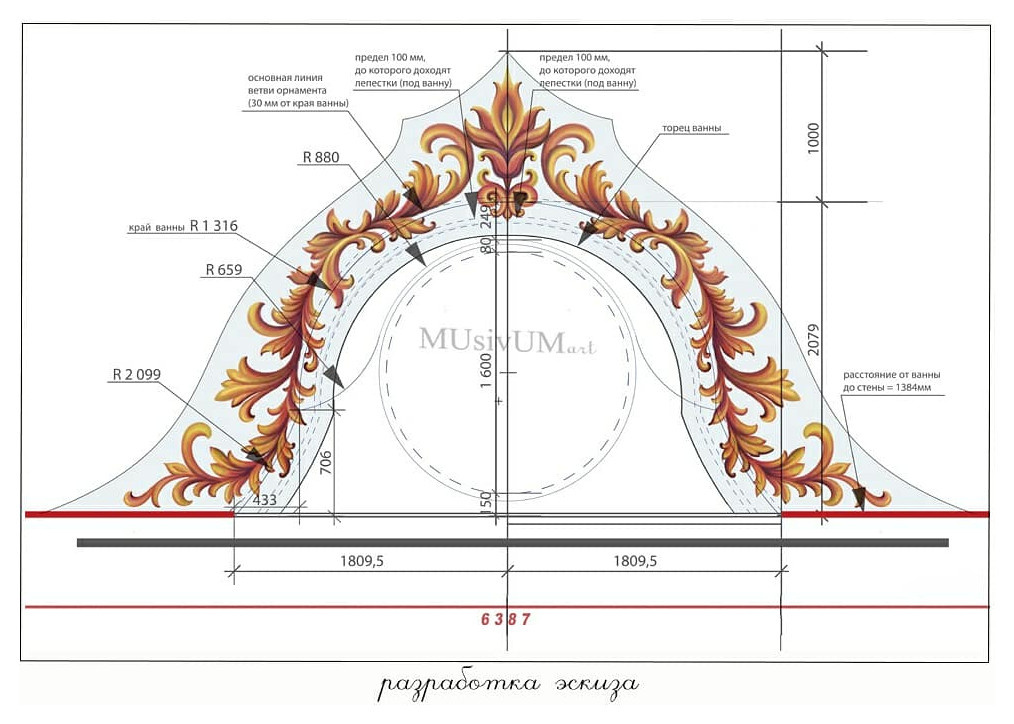 Орнамент под ванную