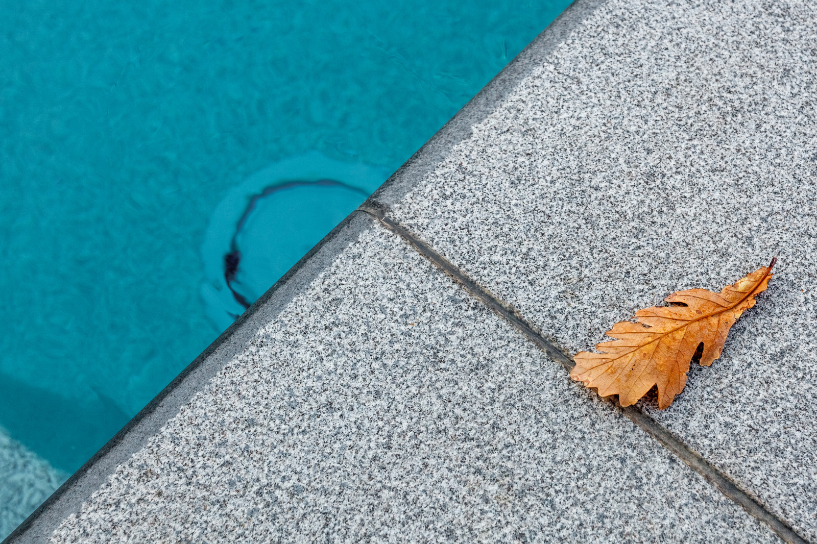 Фрагмент уличного бассейна на территории частного дома.