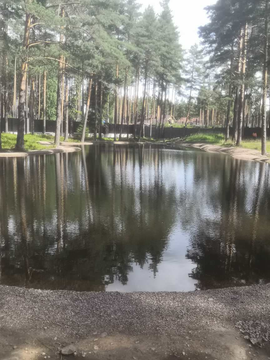 Большой декоративный водоём в кп Охтинский парк