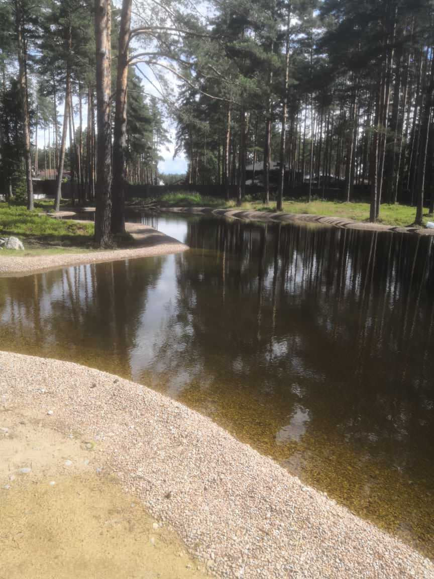 Большой декоративный водоём в кп Охтинский парк