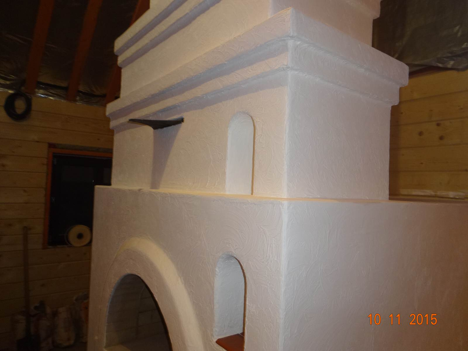 Отделка штукатуркой "под варежку"