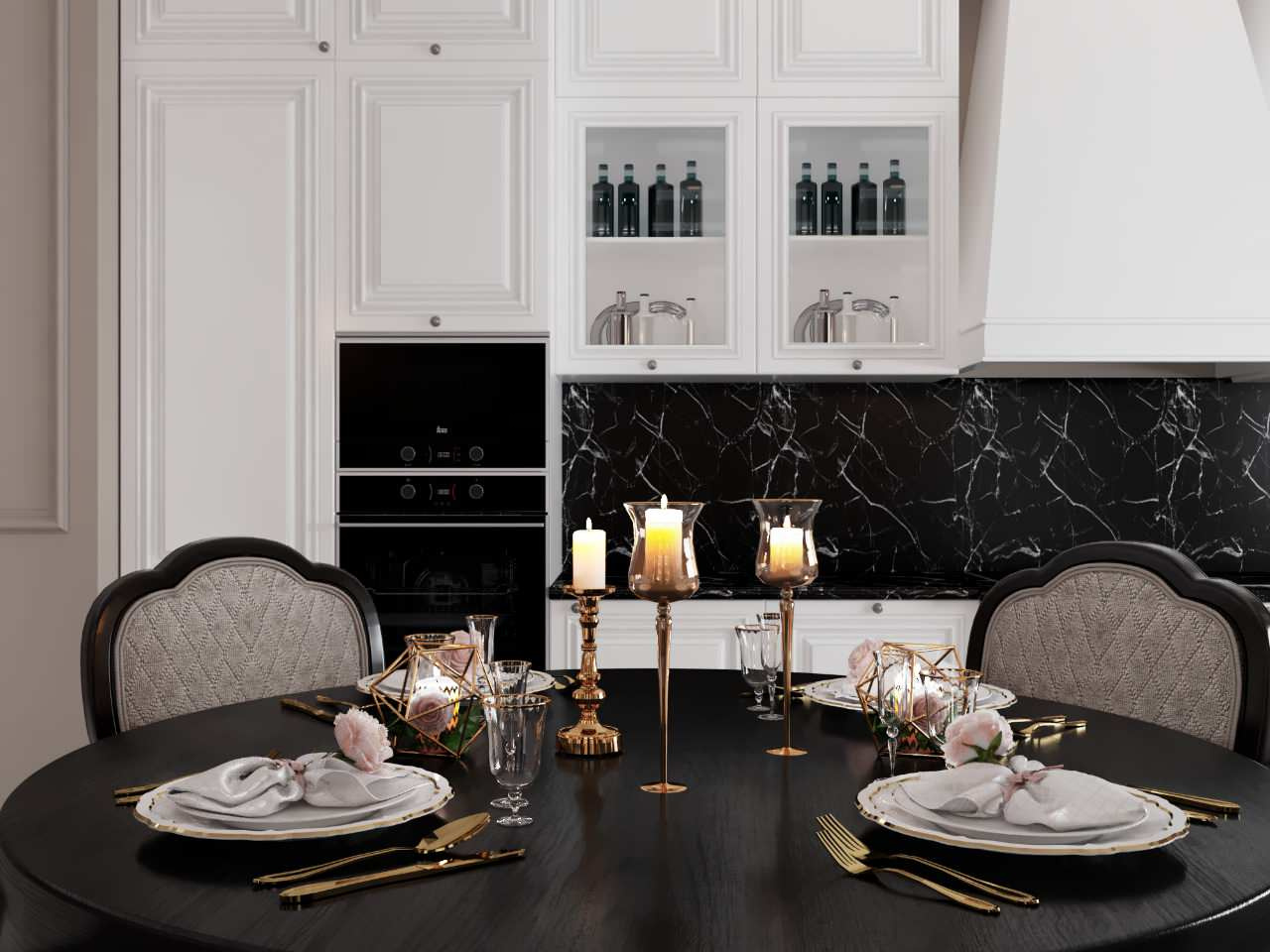 Загородный дом (кухня,гостиная) в стиле арт деко