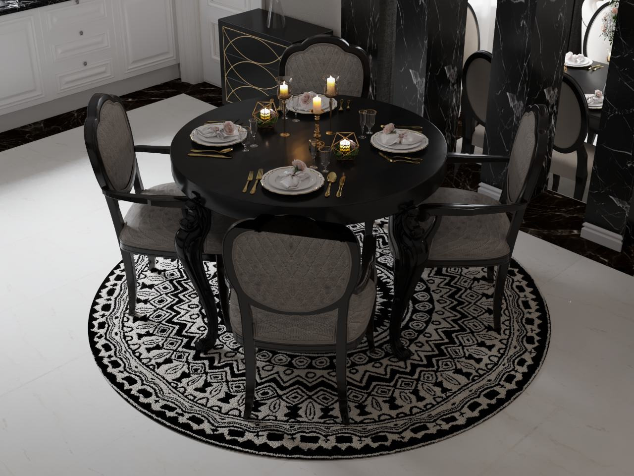 Загородный дом (кухня,гостиная) в стиле арт деко