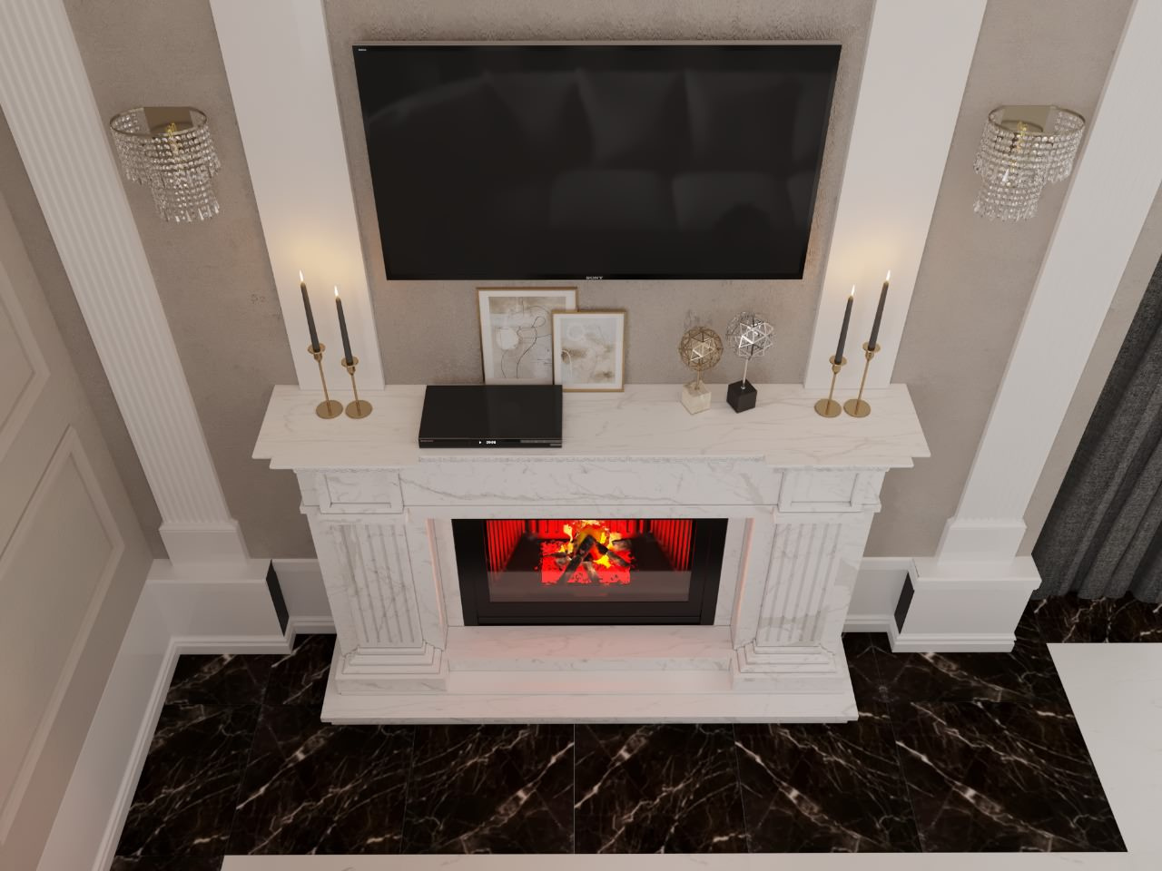 Загородный дом (кухня,гостиная) в стиле арт деко