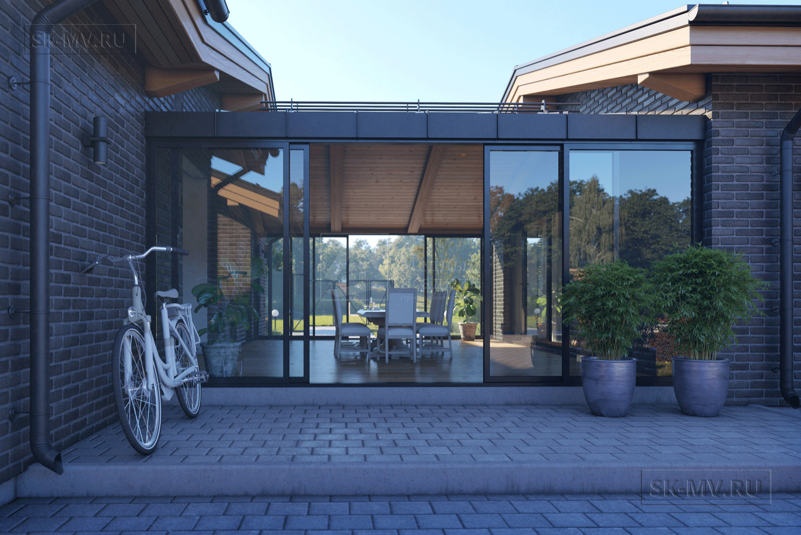 Проект одноэтажного коттеджа "Дом на озере" | 228 кв.м | sk-mv.ru