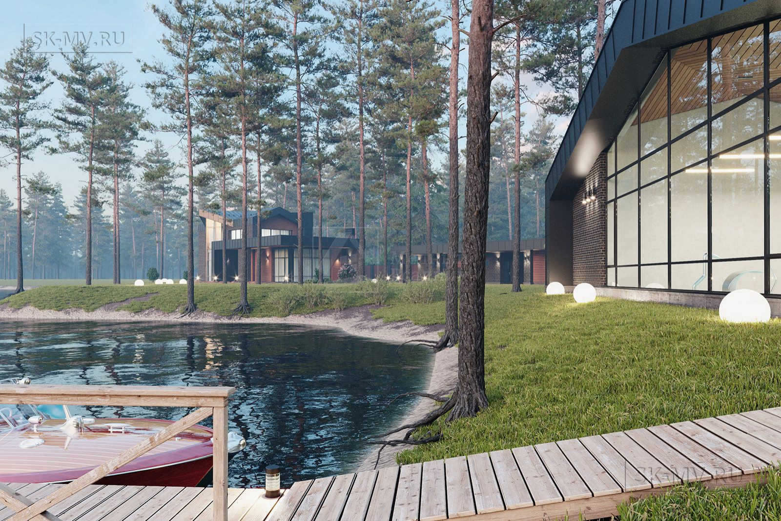 Проект современного коттеджа "Ривер Парк 2" | 828 кв.м | sk-mv.ru