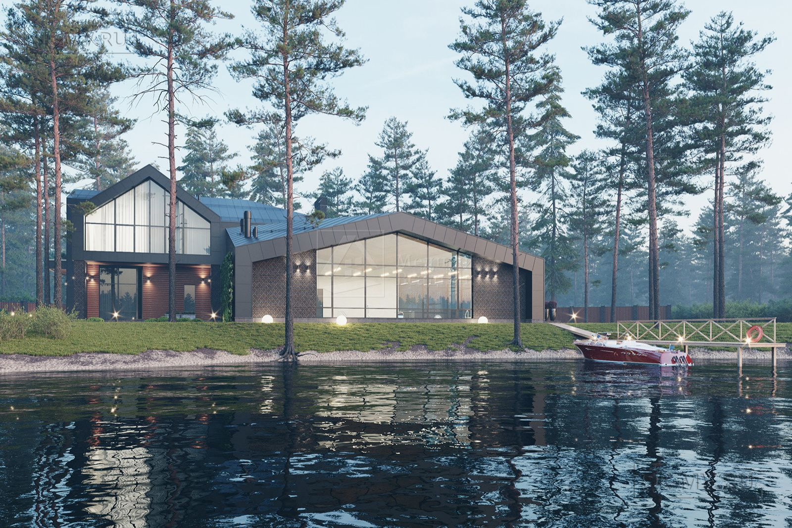 Проект современного коттеджа "Ривер Парк 2" | 828 кв.м | sk-mv.ru