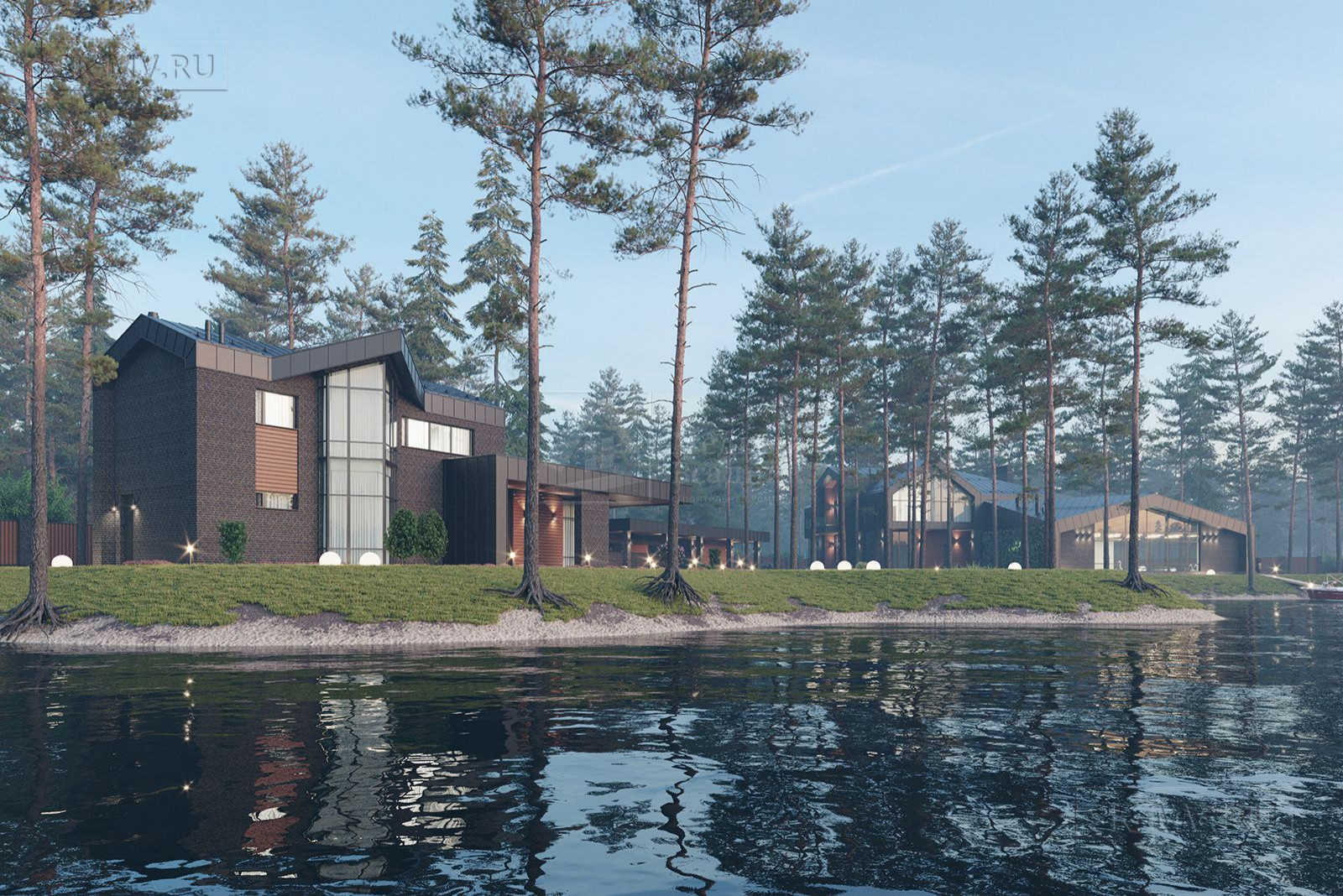 Проект современного коттеджа "Ривер Парк 2" | 828 кв.м | sk-mv.ru