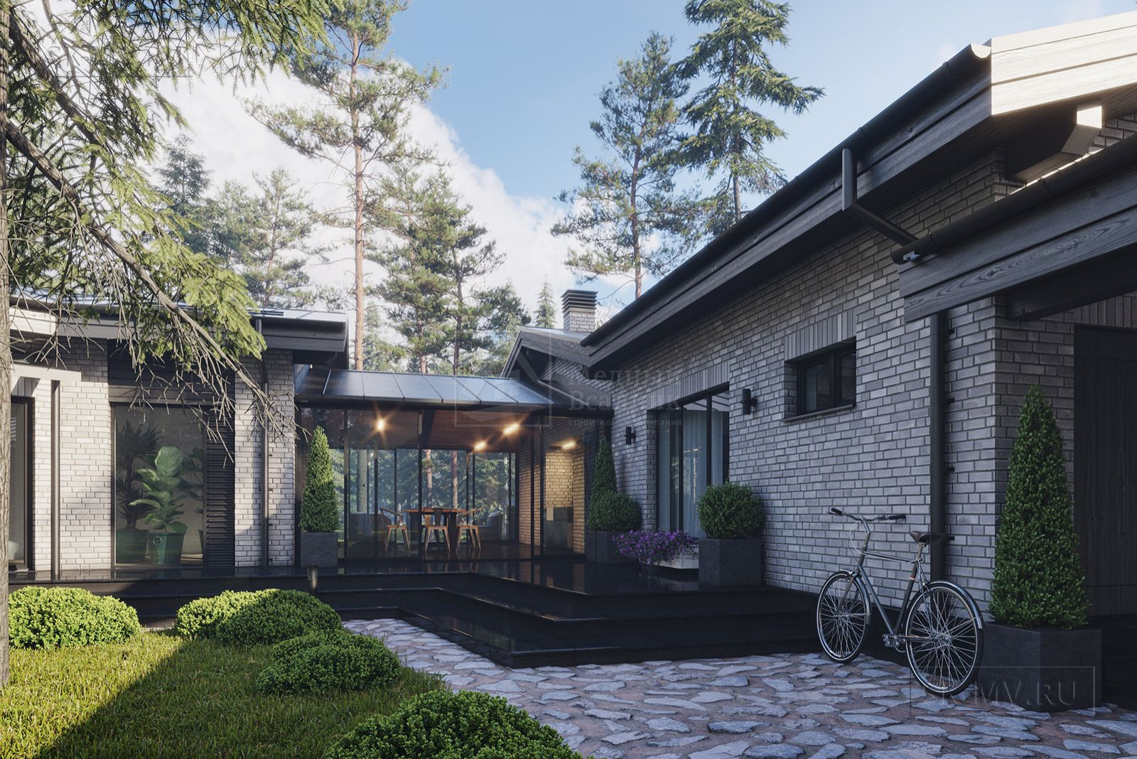 Проект одноэтажного дома "Ривер Парк" | 314 кв.м | sk-mv.ru