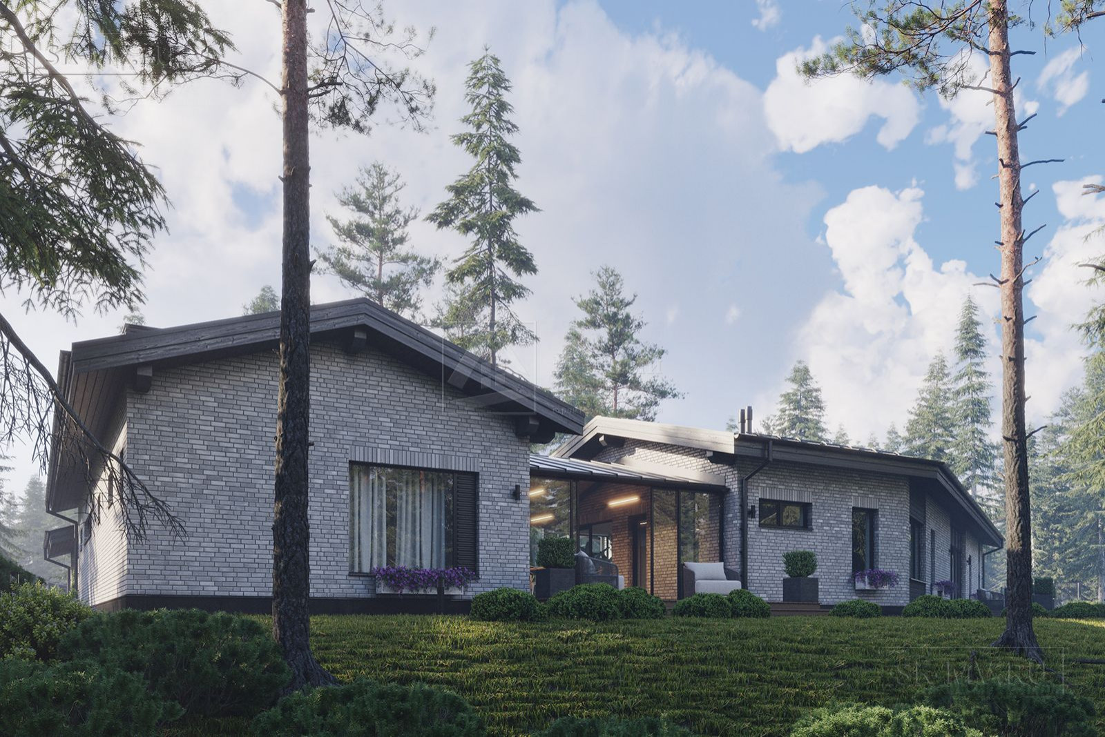 Проект одноэтажного дома "Ривер Парк" | 314 кв.м | sk-mv.ru