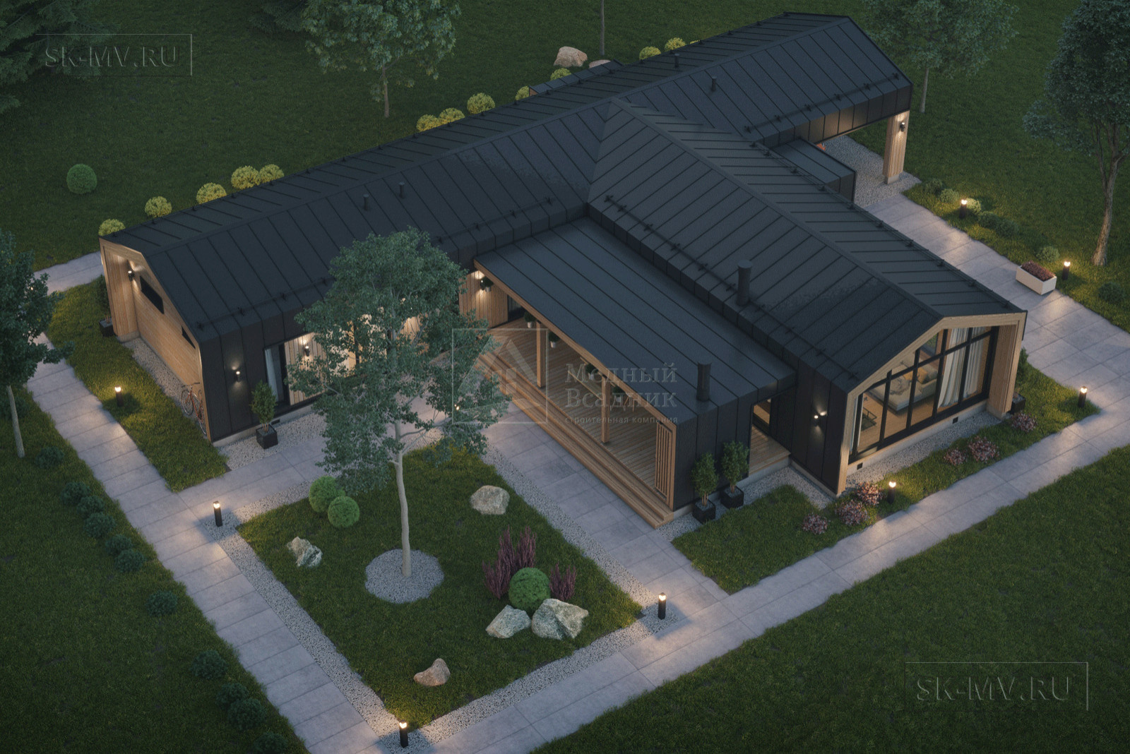 Проект одноэтажного дома "Пирогово 2" | 187 кв.м | sk-mv.ru